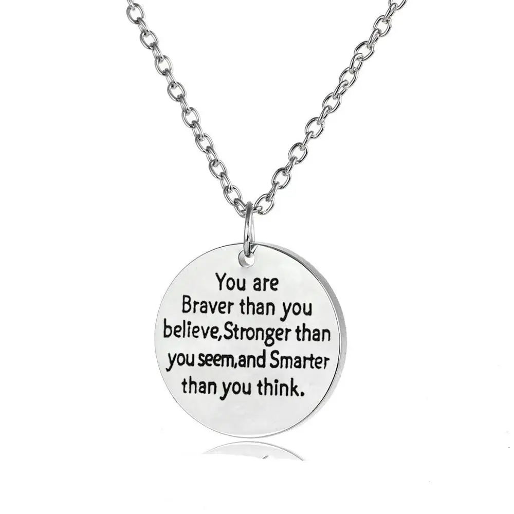 Вдохновляющие подарки Вы храбрее чем вы считаете ожерелья сын дочь брат сестра