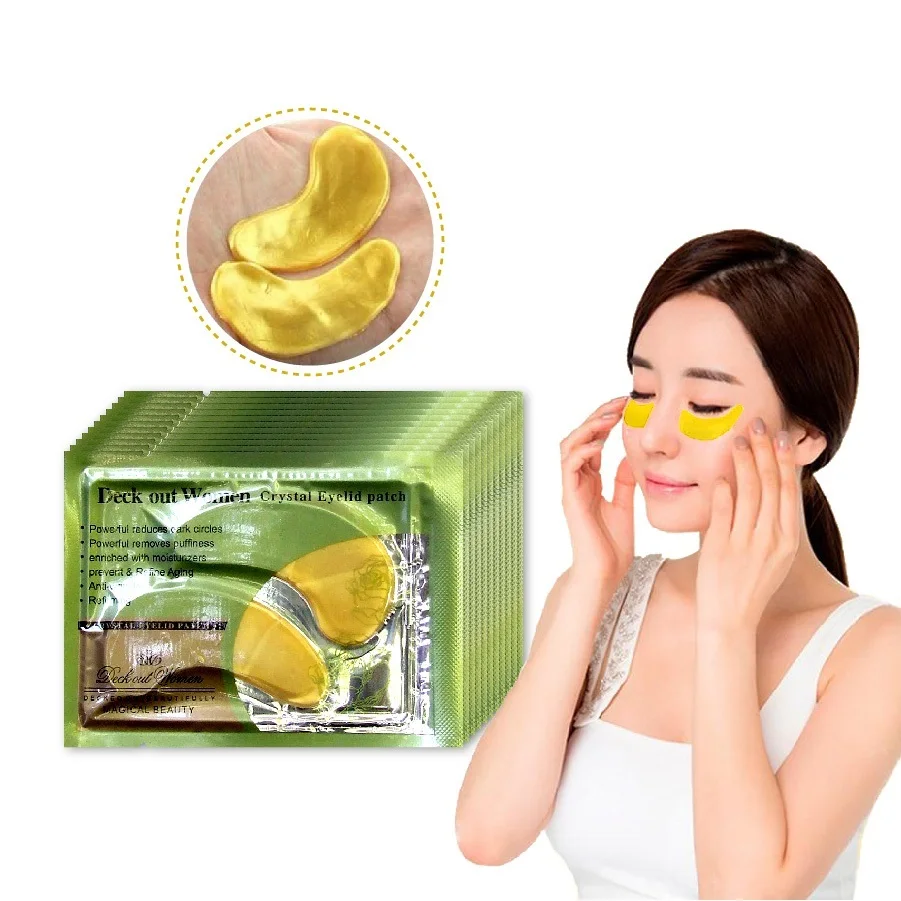 1Pair=2Pcs Gold Crystal Collagen Gold Powder Eye Mask Crystal Eye Mask For Eye Patches Face Care Cosmetics Eyelid Patch