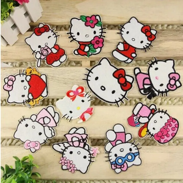 Вышивка из мультфильма тканевые наклейки обувь и нашивка для шляп кошек детские