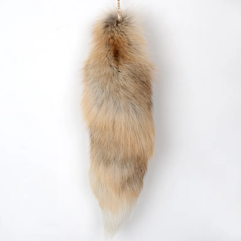 

Cute Wolf Fox Tail Fur Car Keychains For Women Men Pompom Pendant Key Ring Holder Fluffy Keychain Accessories Gift