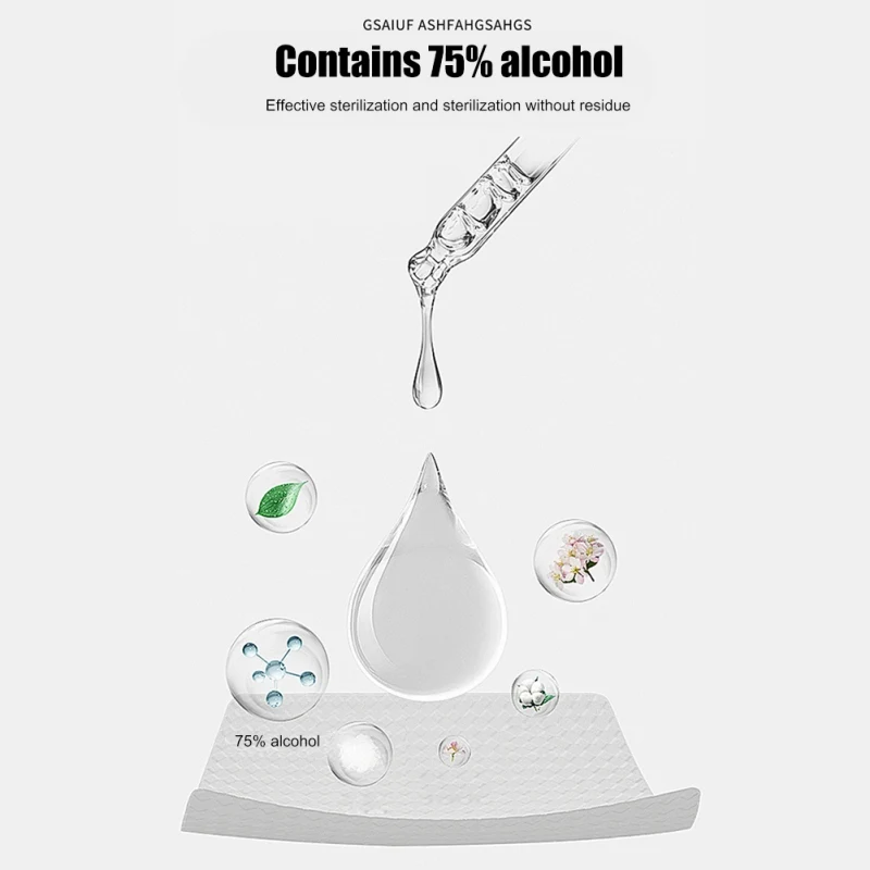 

10sheets/Pack Portable 75% Alcohol Wet Wipes Antiseptic Disinfection Wipes Sterilization Wipes Household Hand Cleaning Wipes