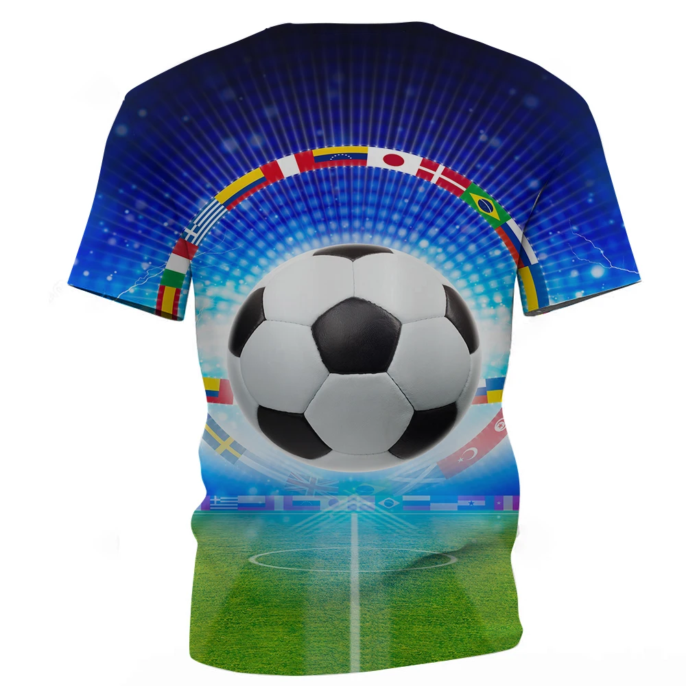 

Football graphic print men's t-shirt 2021 summer new men's t-shirt casual fashion hip-hop trend round neck short-sleeved shirt