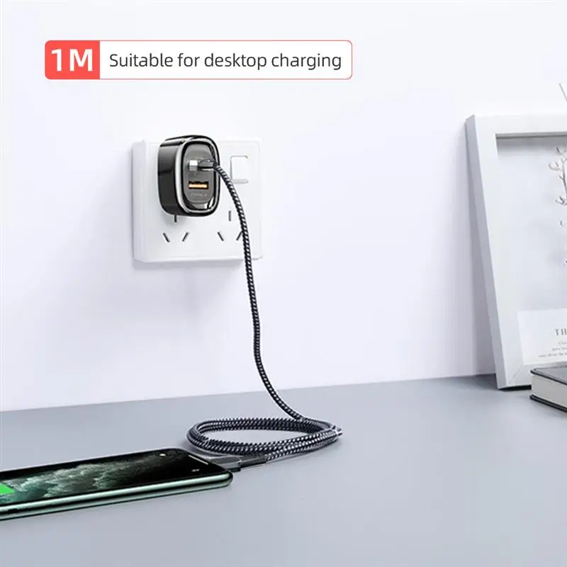 

18W PD USB Type C Cable for iPhone 12 11 Pro XS Max Fast Charger for MacBook For iPad Pro Type C USB C Data Wire Cord