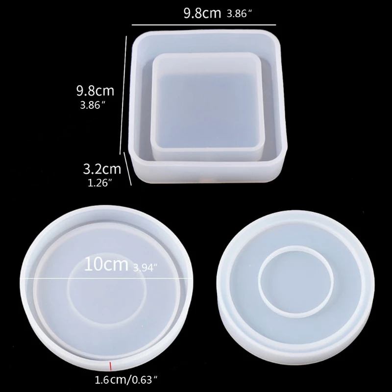 

2021 New 41Pcs DIY Coaster Cup Pen Soap Candle Holder Ashtray Flower Pot Resin Molds Kit