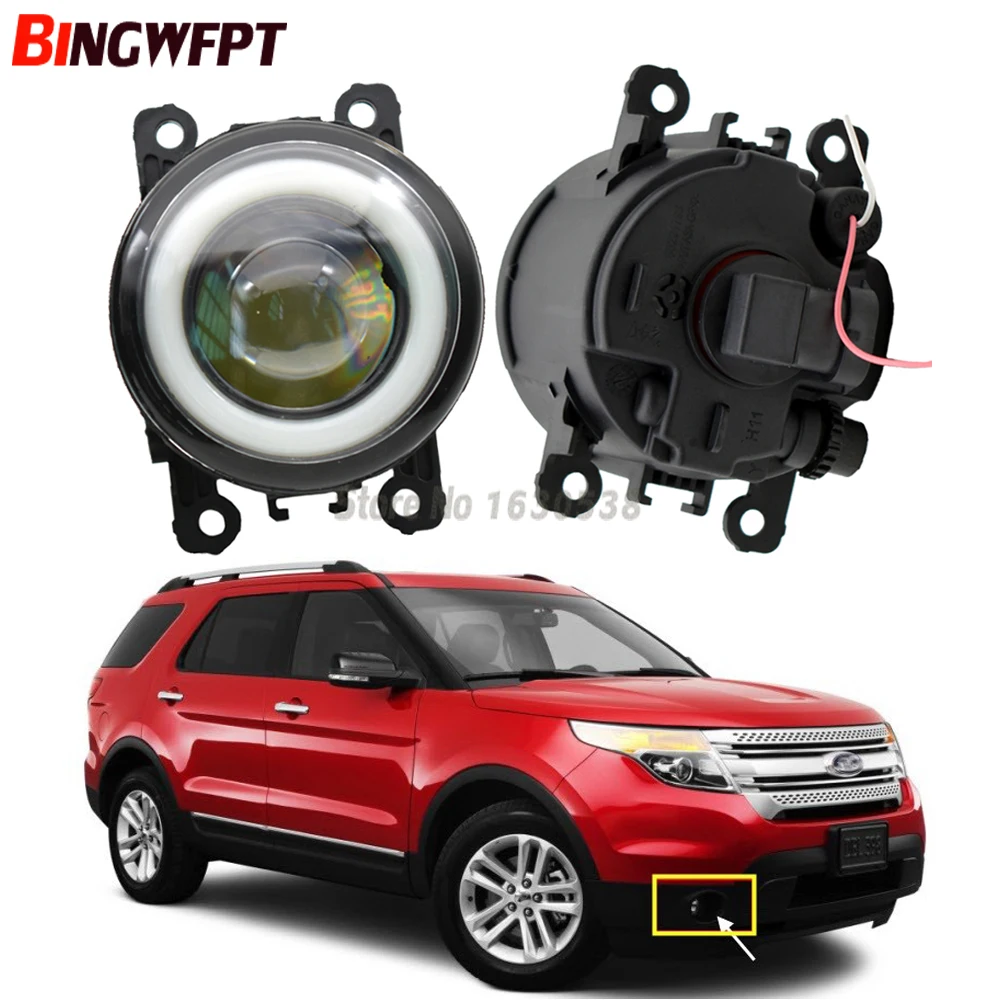 

2x новые ангельские глазки на передний бампер для автомобильного стайлинга светодиодный Противотуманные фары с len для Ford Explorer 2011 2012 2013 2014 для...