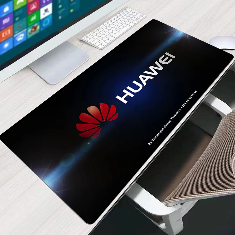 

Luxury HUAWEI Logo Large Mouse Pad Persian Carpet Laptop Pc Gamer Keyboard Mousepad Edge White Tassel Rubber Table Mat for Pet