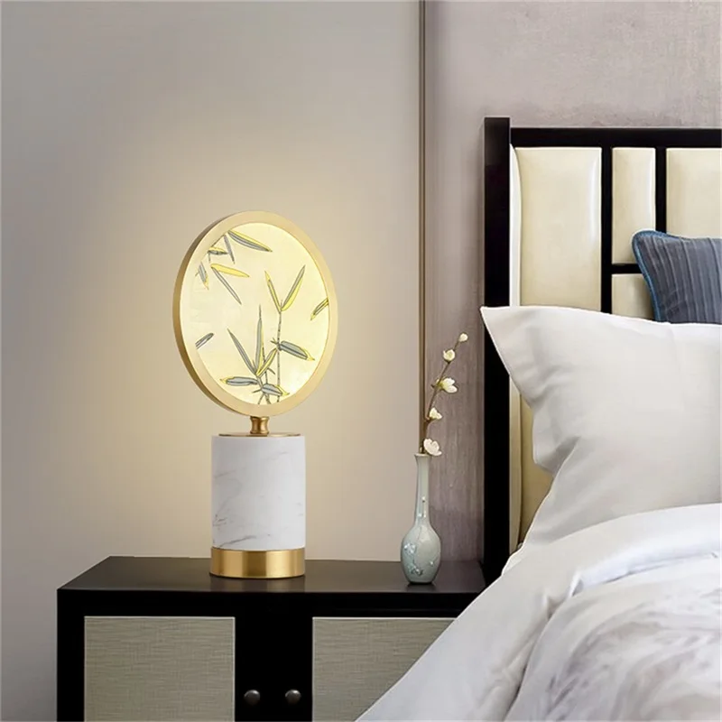 Современная настольная Светодиодная лампа AOSONG латунный Роскошный Мраморный