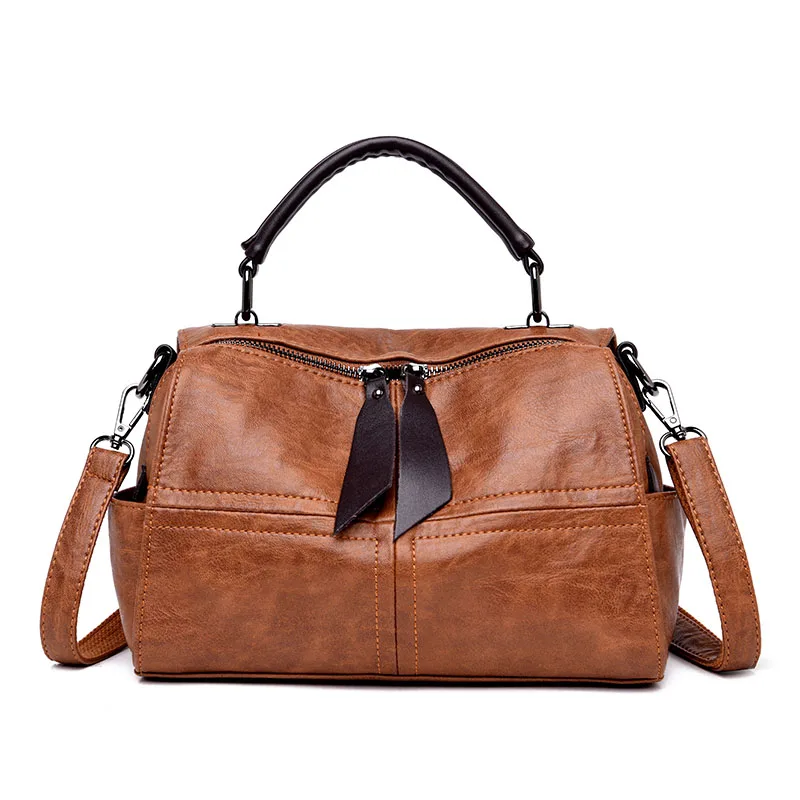 

Stylish women's bag single-shoulder cross-body new high-volume Boston bag soft leather pillow bag