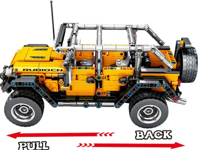 601pcs Creator механические Вытяните назад Jeeped внедорожные строительные блоки для