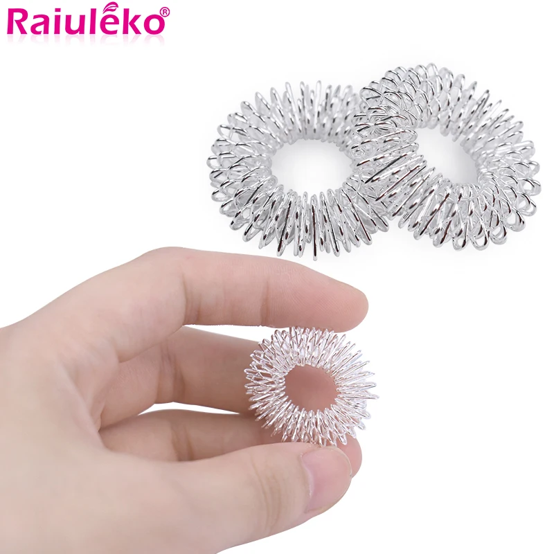 10 шт. серебряные массажные акупунктурные кольца для пальцев забота о здоровье