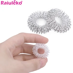 10 шт., серебряные массажные акупунктурные кольца для пальцев, забота о здоровье, акупрессуры, массажер для рук, облегчение боли, снятие стресса, помощь во сне, инструменты