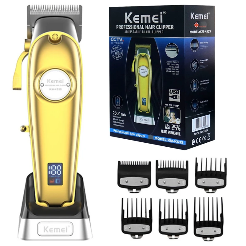 Original kemei metal housing barber professional hair trimmer for men beard hair clipper electric hair cutting machine pro set
