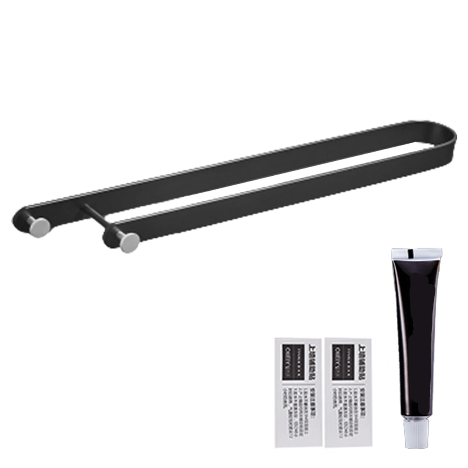 

Towel Holder Home Storage Multipurpose Rack Waterproof Space Aluminum Solid Hanging With Hook Wall Mounted For Bathroom Black