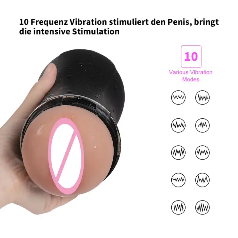 Мужской мастурбатор с 10 режимами вибрации электрическая чаша для мастурбации