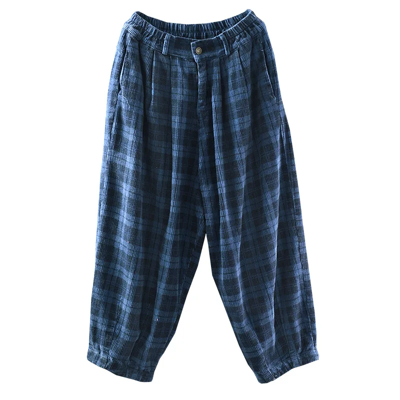 Повседневные женские клетчатые брюки новинка 2019 осень весна эластичная талия