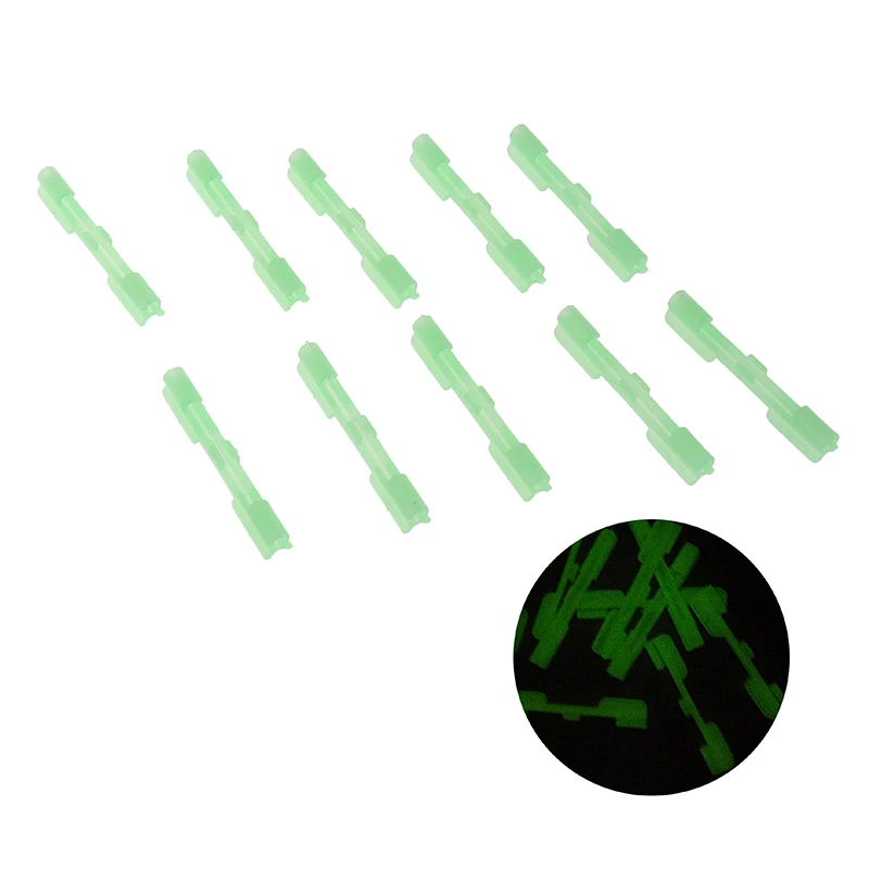 

10Pcs ABS Night Fishing Rod Tip Light Holder Luminous Effect Fishing Tackle Accessory Lure Light Stick Clip Card Holder