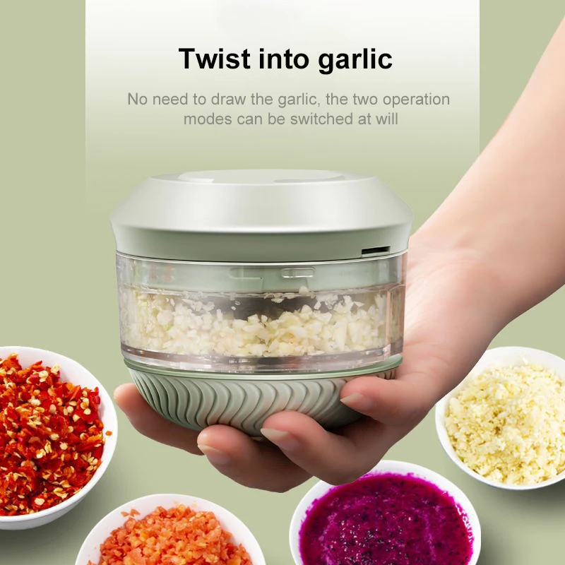 

Mini Manual Blade Garlic Chopper Crusher Multifunction Spin Food Grinder Mincer Shredder For Fruit Vegetable Kitchen Tools
