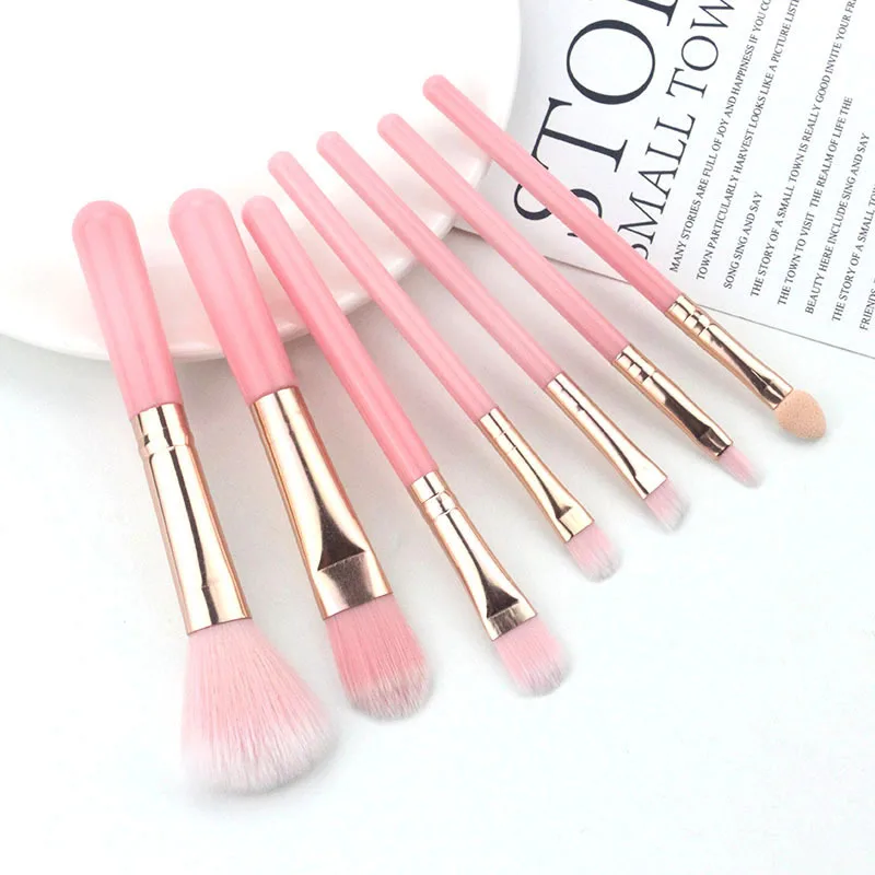 

7 шт. набор кистей для макияжа, тени для век, основа пудра Контур, консилер, Кисть для макияжа губ, инструменты для красоты