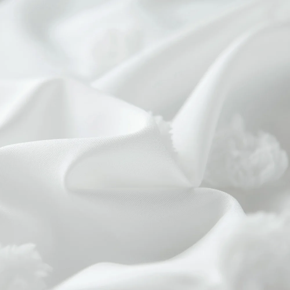 Белый Цвет Простой Джаккардовый Комплект Наволочек для Одеяла с Мягкими Шариками Декоративного Белья US EU Полный Королевский Размер.