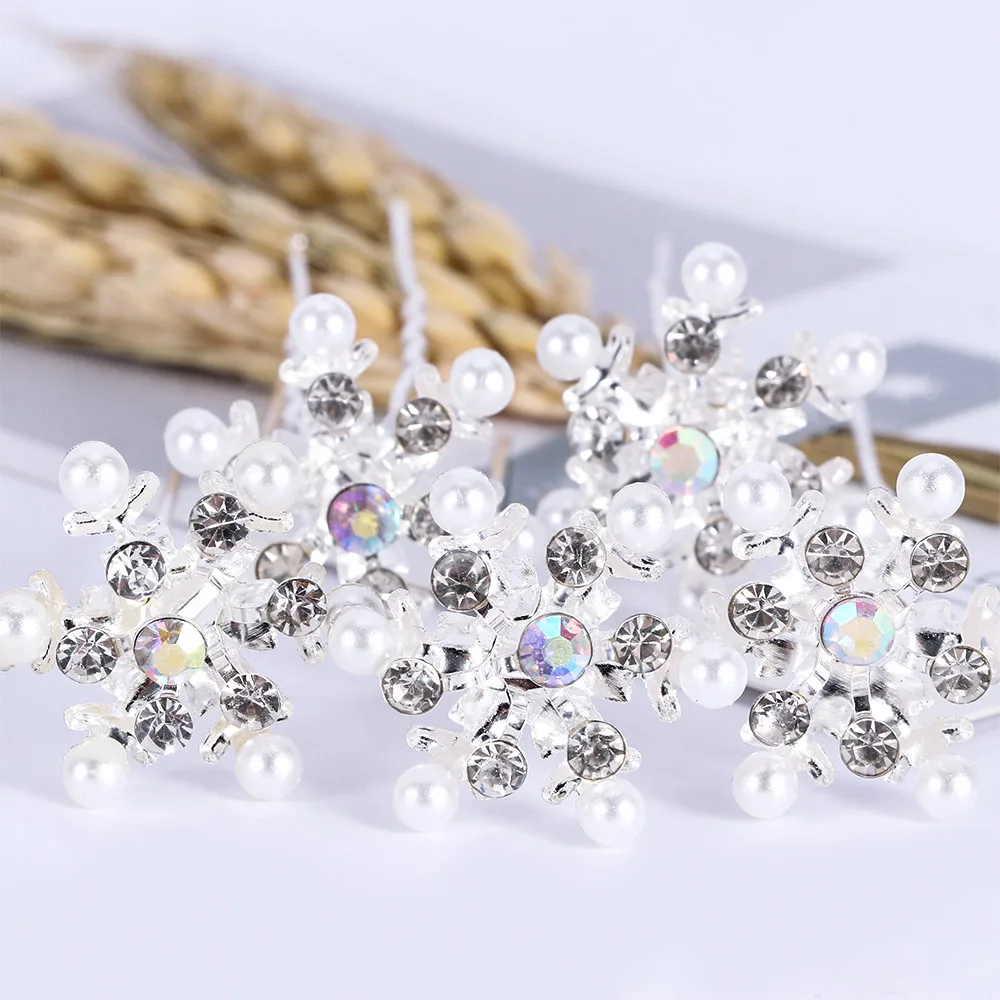 5 шт. Снежинка цветок шпилька для волос модные ювелирные изделия прекрасный