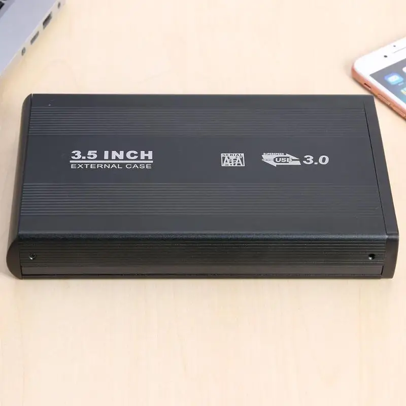 3.5 inch USB 3.0 to SATA SSD Hard Drive Enclosure 480Mbps External Solid State Hard Disk Box 5-Gbps External Port HDD Case