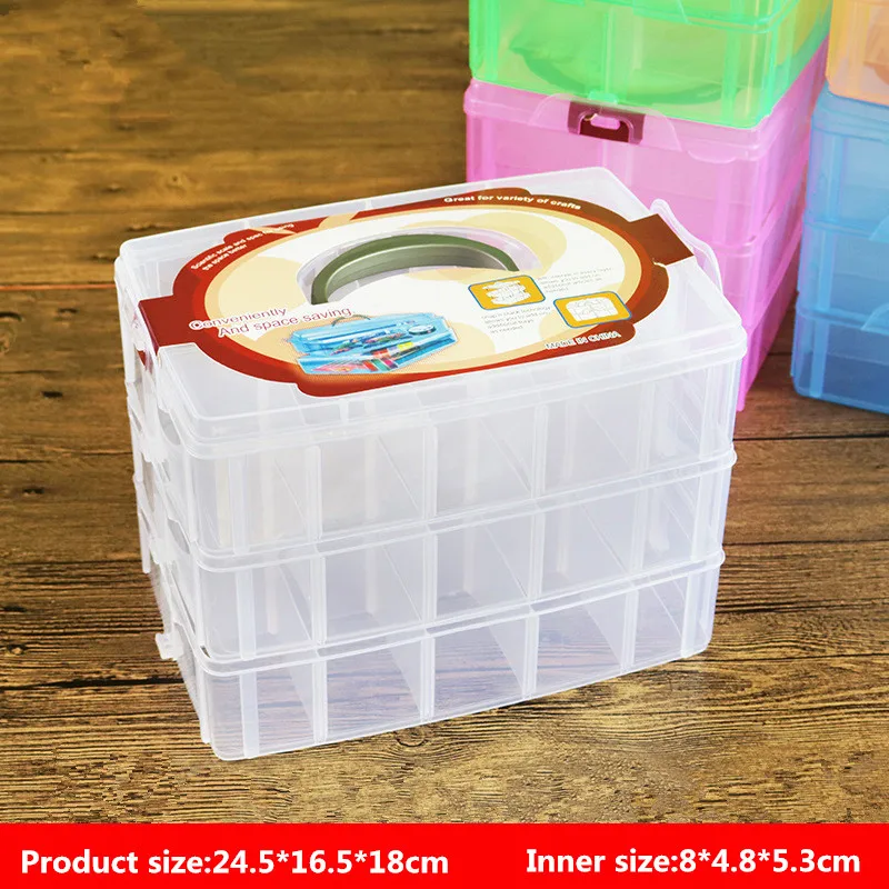 3 слоя 30 сетки Прозрачный Портативный Большой Регулируемый органайзер для