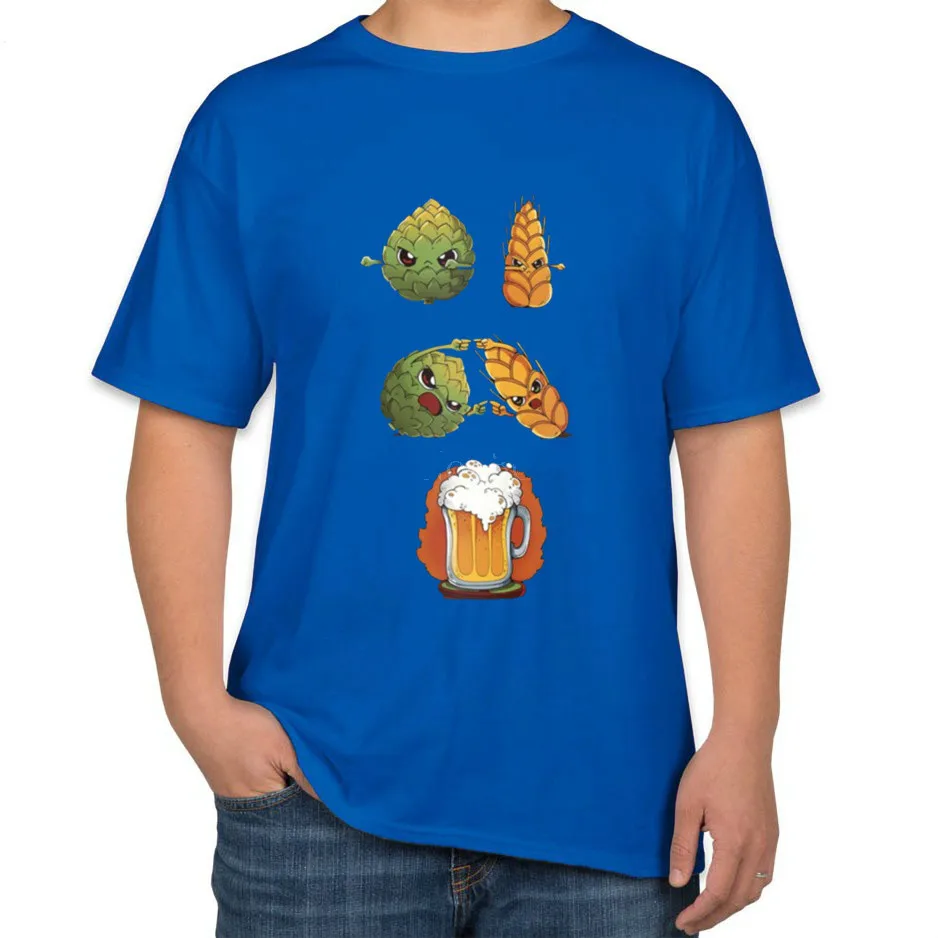 Camiseta анти Arrugas Tamano Grande Para Hombres Cerveza Fusion Algodon Organico | Мужская одежда
