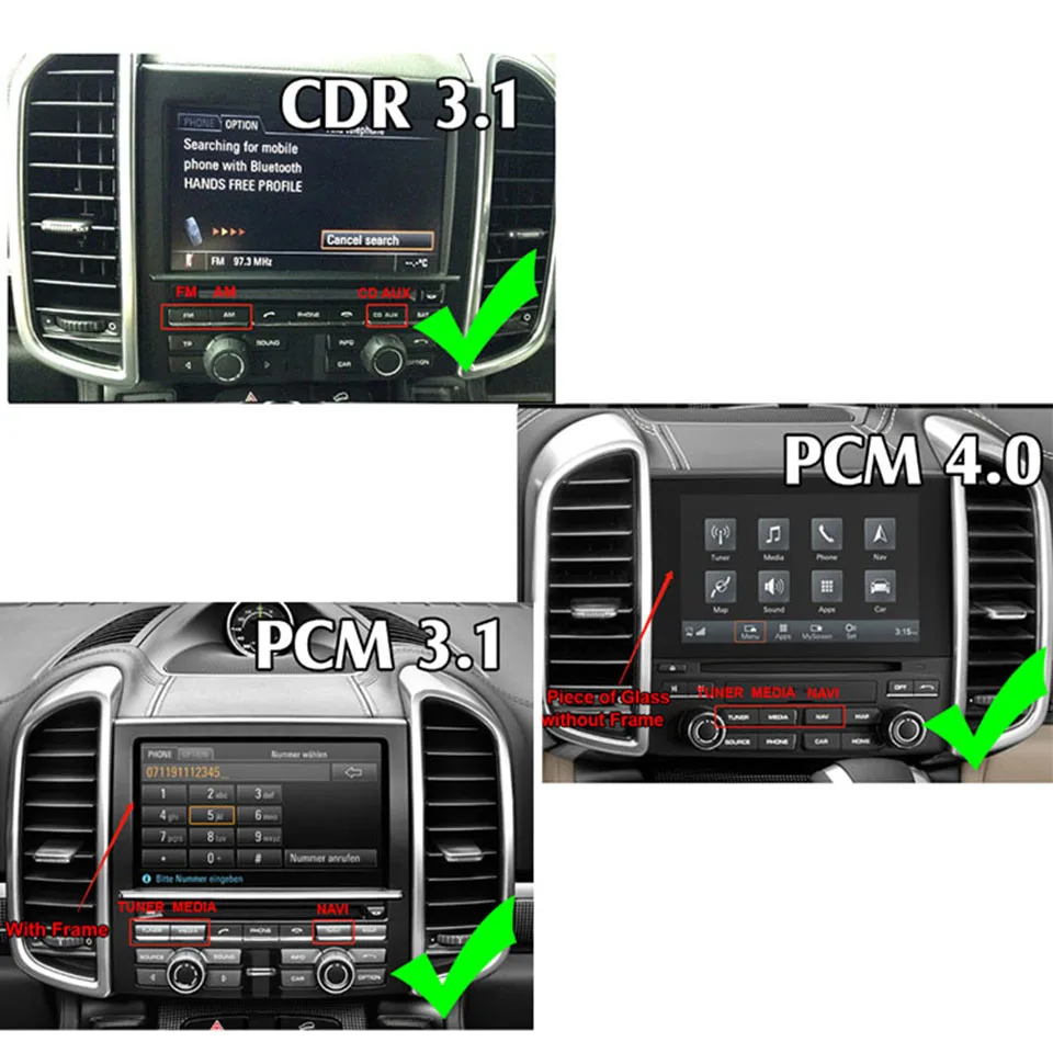 

USB / Bluetooth Connected Siri Voice Control CarPlay for Porsche 911 Carrera Cabriolet Macan Cayenne E2 Panamera Cayman CDR31