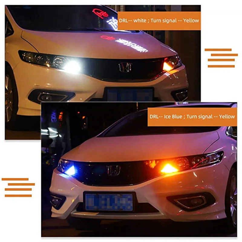 

2pcs/lot White Yellow Ice-blue Color LED Daytime Running Lights 81leds Turn Signal Lights T20 1156 3030SMD
