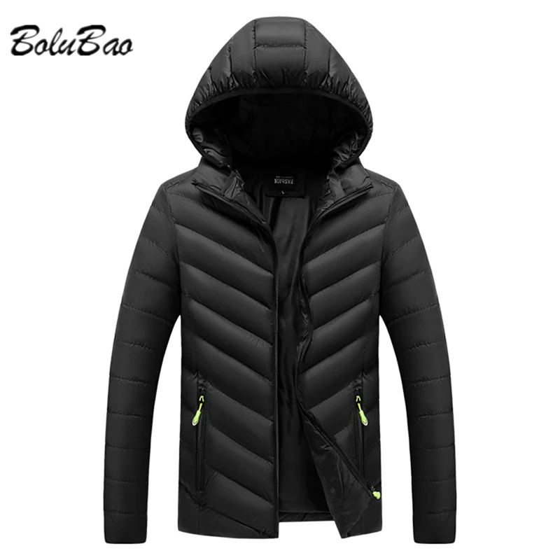 

Мужская теплая Повседневная куртка BOLUBAO, однотонная уличная парка, ветрозащитная плотная приталенная куртка с капюшоном для осени и зимы