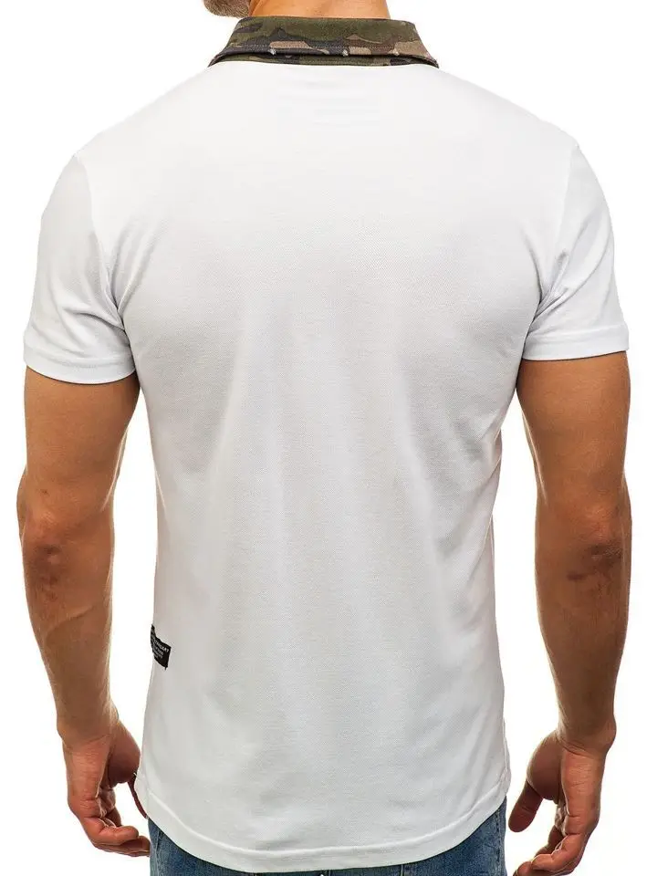 2020 New Man Polo Shirts Summer Short Sleeve Camouflage Collar Tops Mens Breathable Polos Brand Clothing Solid Color Shirt | Мужская