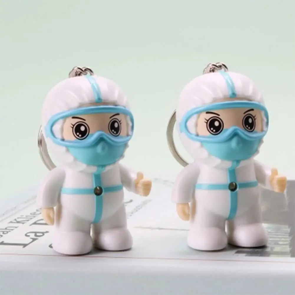 

White Angel Keychain Small Exquisite Cartoon Nurse Keyring Pendant With Hook Thanksgiving Present Toy Gifts Creative