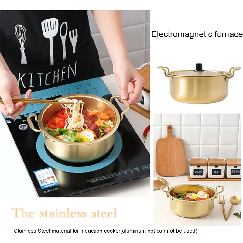 ICESTCHEF корейский стиль Ramen горшок из алюминиевого сплава суповый мгновенная лапша