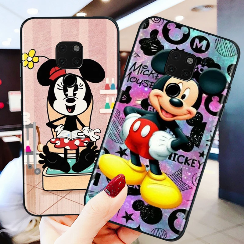 

Disney Mickey Mouse Cartoon for Huawei Mate 40 RS 30 20 X 10 P Smart Z S Lite Pro Plus 2021 2020 Black Phone Case