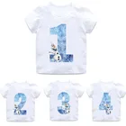 Футболка с изображением персонажа Диснея Холодное сердце Олафа, футболка с цифровым изображением одного на ночь для детей Топы день рождения, эстетическая кавайная Одежда для девочек, летняя футболка