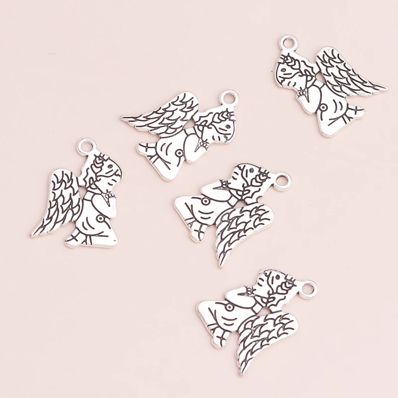 Крылья из металлического сплава Купидон ангел подвески для браслетов ожерелий