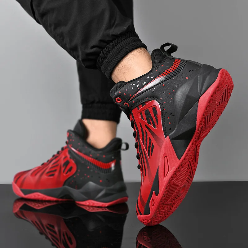 

2020 New Basketball Shoes Men Sneakers Boys Basket Autumn High Top Outdoor Sports Footwear Trainer Summer Breathable Soft Black