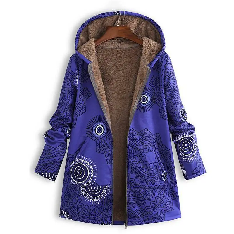 Autumn Winter Plus Velvet Coat Women Cotton Overcoat Female Casual Hooded Padded Jacket Outerwear Parka Ropa Mujer Invierno