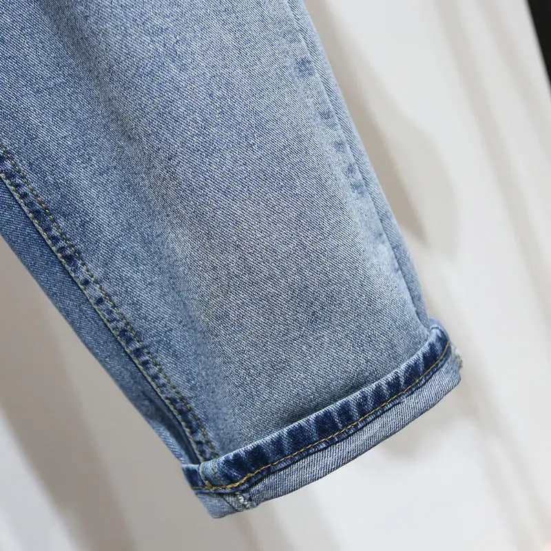 

Oversized Ripped Jeans For Women Loose Stretch Denim Harem Pants Female Streetwear High Waist Mom Jeans Women Denim Pants Q2496