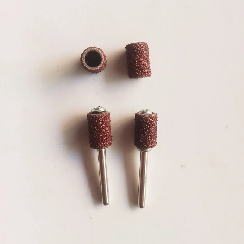 100 шт. Аксессуары Dremel Grit 80#6,35 мм стойка под барабан комплект+ 2 шт. шлифовальная лента 3,17 мм песочный оправка для вращающегося инструмента сверло для ногтей