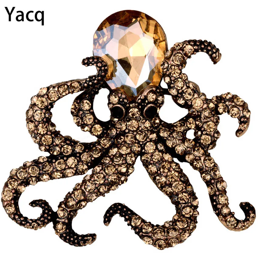 

Octopus stretch ring antique gold silver color W crystal fashion scarf jewelry charm gifts for women wholesale dropshipping