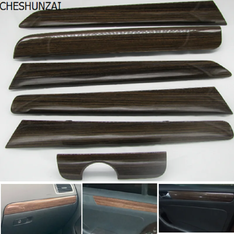 Набор отделки дверных панелей CHESHUNZAI 6 шт. цвет дерева для VW Vento Jetta MK6 2012 2015 TDI NEW 16D 858