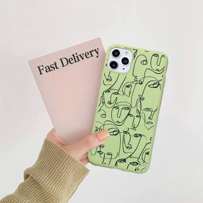 

Funny Face Abstract Cartoon Phone Case Candy Color for iPhone 6 7 8 11 12 s mini pro X XS XR MAX Plus
