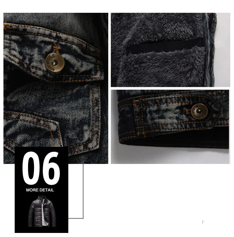 Fashion Men's Winter Warm Fleece Denim Jacket Male Casual Slim Hooded Outwear Jaen Jackets Autumn Thick Coat For Men Streetwear | Мужская