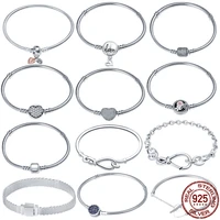 hot sale classic series silver color heart bracelet fit original beads charms diy jewelry gift for women