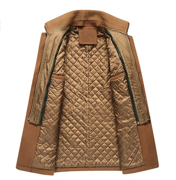 Новинка горячая Распродажа зимнее шерстяное пальто приталенные куртки мужская