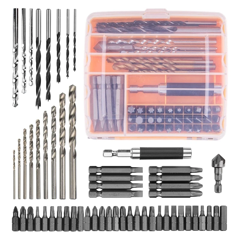 

57 Pieces Hex Shank Driver Bits& Drill Bit Set Precision Screwdriver Bits Electric Power Tool Accessories High Hardness