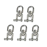 5pcs stainless steel double eye bolt swivel eye hook ring chain connector joints 4mm 5mm 6mm 8mm 10mm for marine boat anchor