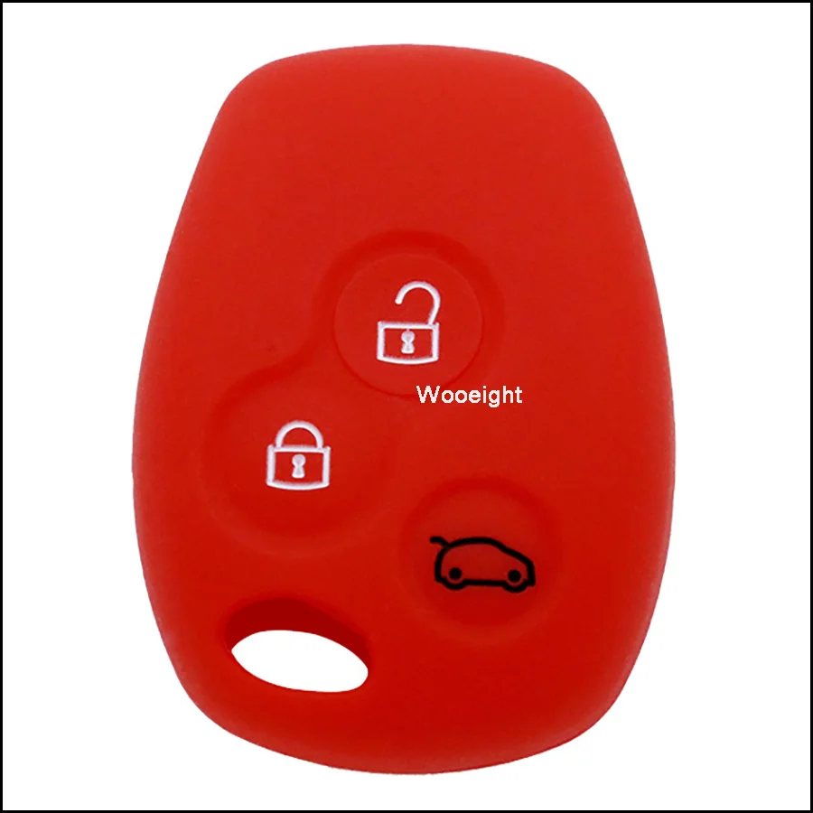 

Wooeight Silicone Remote 3 Buttons Folding Car Key Case Cover Shell Fit for Renault Clio Master Megane Modus Espace Dacia Logan