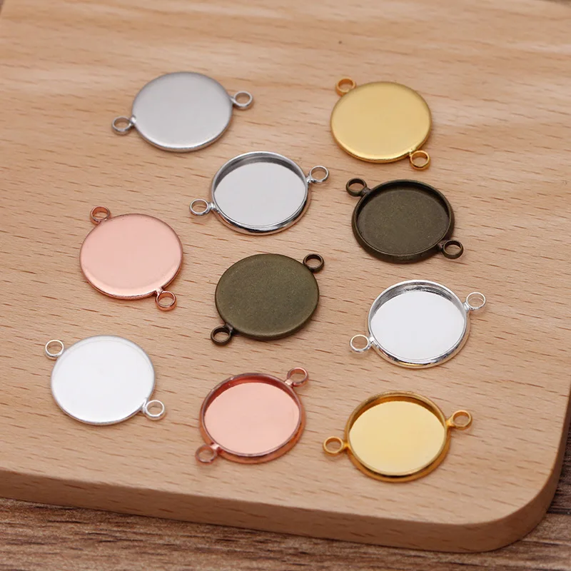 30pcs Cabochon Base Tray Bezel Bracelet Necklace DIY Blank Charms Pendant Setting Fit 8 10 12 14 16mm Jewelry Making Accessories